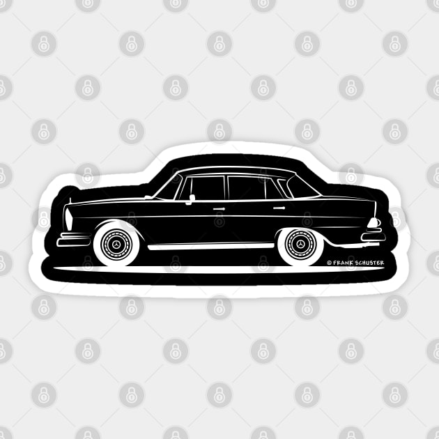 Mercedes Benz 220 SE Heckflosse Fin Tail W112 Sedan Wht Sticker by PauHanaDesign